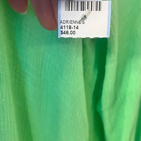 Lilly Pulitzer Light Green Crochet-Trim Tassel Peasant Tunic - Picture 2 of 2